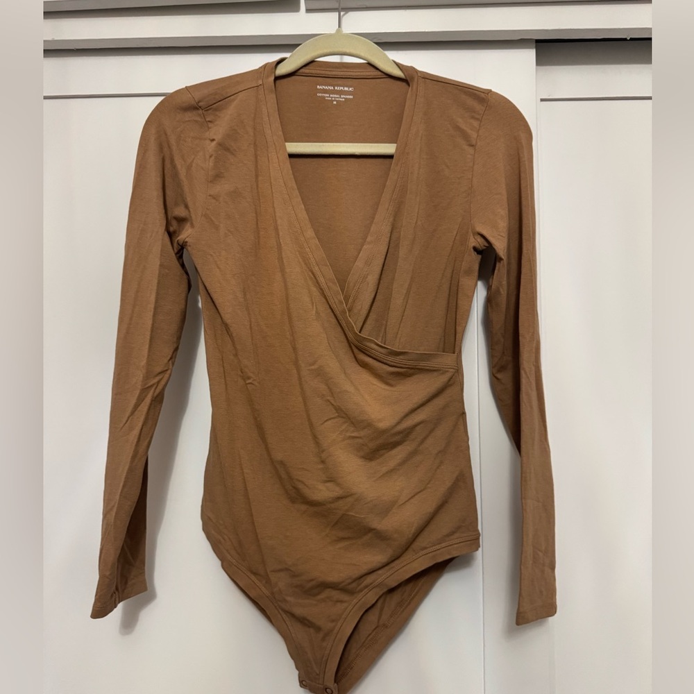 Banana Republic Tan Wrap Bodysuit